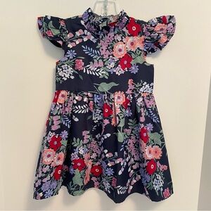 Janie and Jack Toddler Girl's The Park Garden Dress Merchant Marine Floral 2T